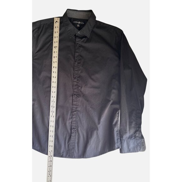 Beverly Hills Polo Club Mens Black Button-Up Shirt M Long Sleeve Office Business - Picture 5 of 5